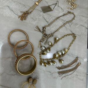 Gold and Bronze Jewelry grab bag